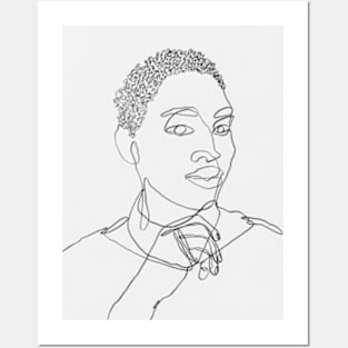 Black woman one line art Posters and Art